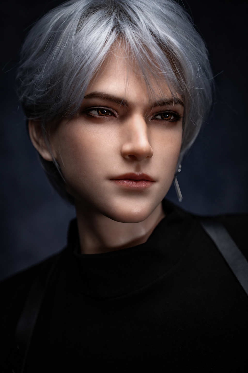 185cm Caucasian Silver-Haired Male Sex Doll with Gothic Style